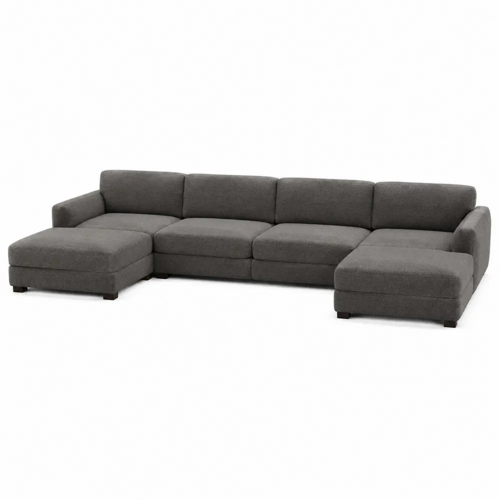 Ecksofa Stoff Dunkelgrau 320x240x90 cm