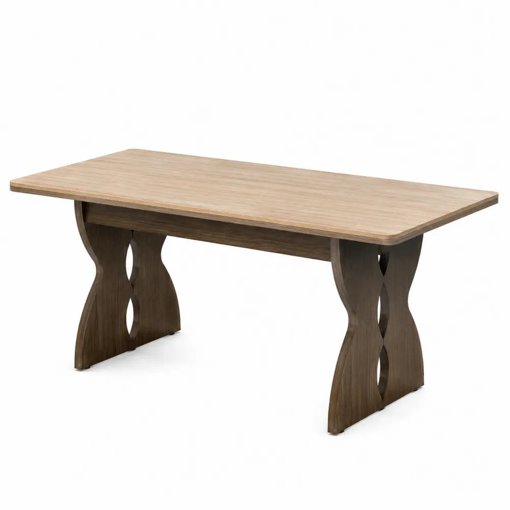 Esstisch rechteckig Holzfurnier 140x75x75 cm