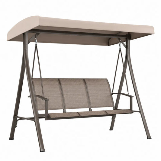 Gartenschaukel aus Metall Beige 3-Sitzer