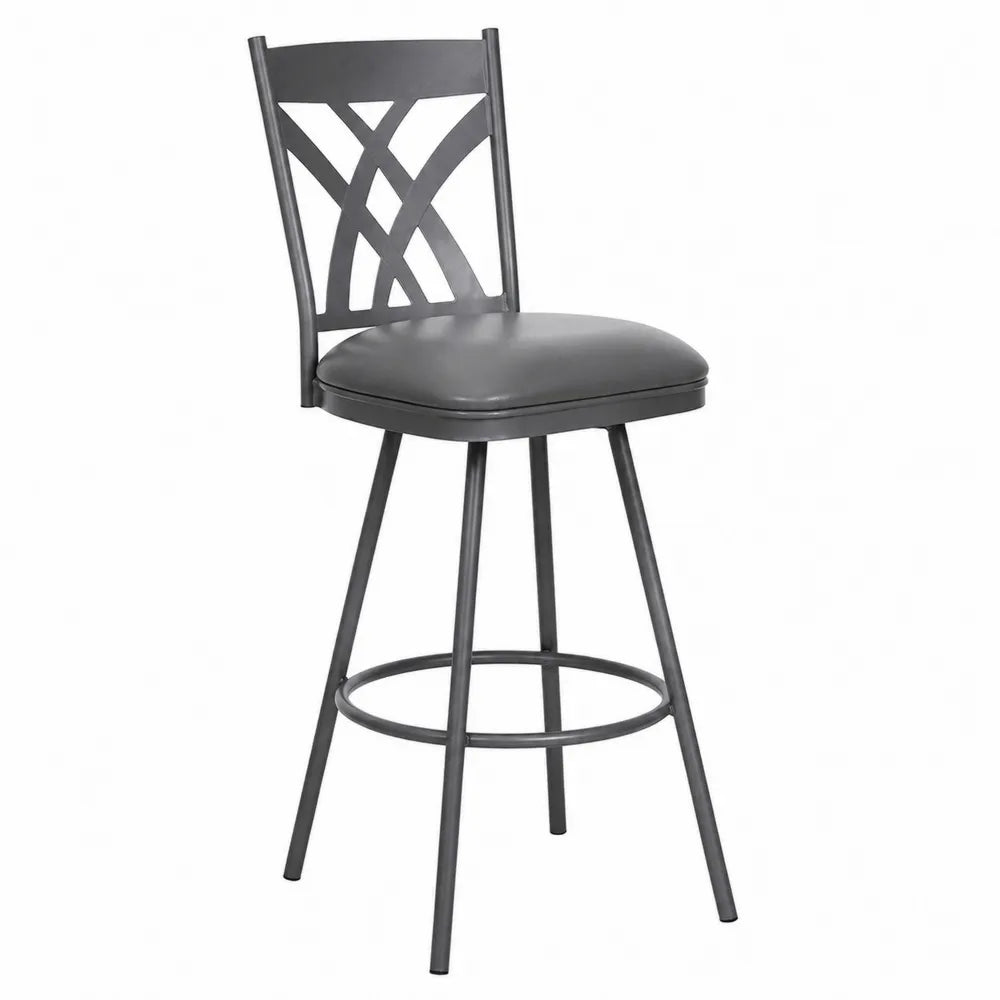 Schwarzer Barhocker aus Metall und Kunstleder, 100cm