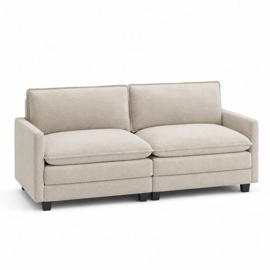 3-Sitzer Sofa Stoff Beige 210x90x85 cm