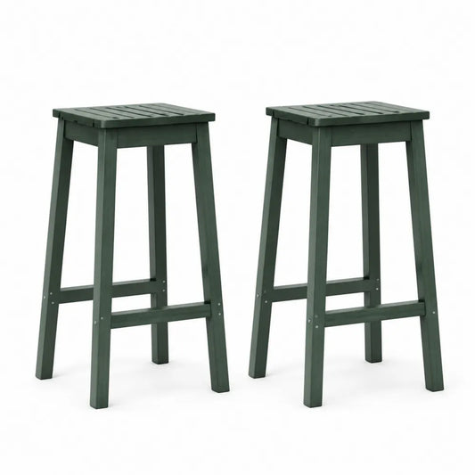 2er Set Holz Barhocker Grün 75 cm