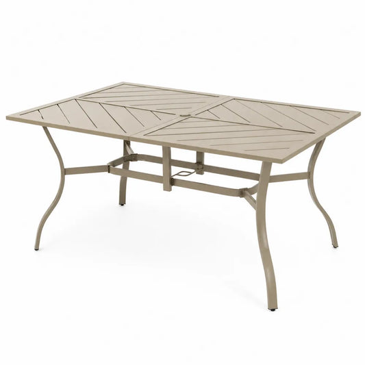 Rechteckiger Gartentisch aus Aluminium Beige 150x90 cm