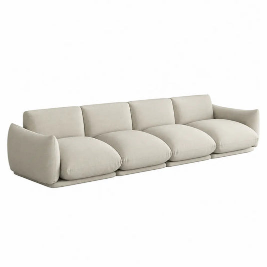 Leinen Sofa 4-Sitzer Beige 300 cm