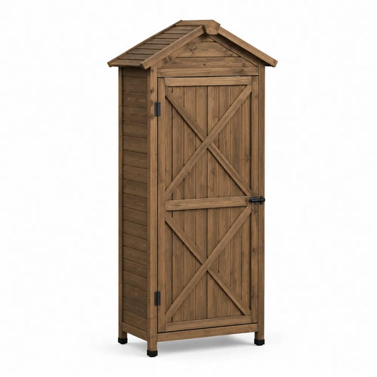 Holz-Gartenschrank Braun 80x50x180 cm